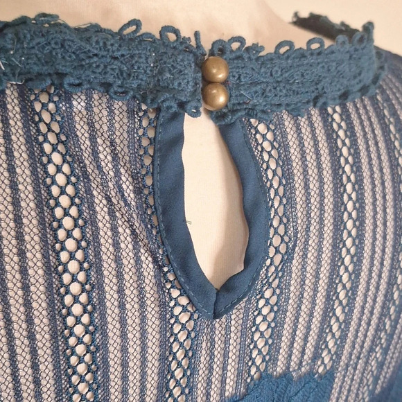 Taylor & Sage lace high collar teal tank  SZ 2X - Picture 7 of 9